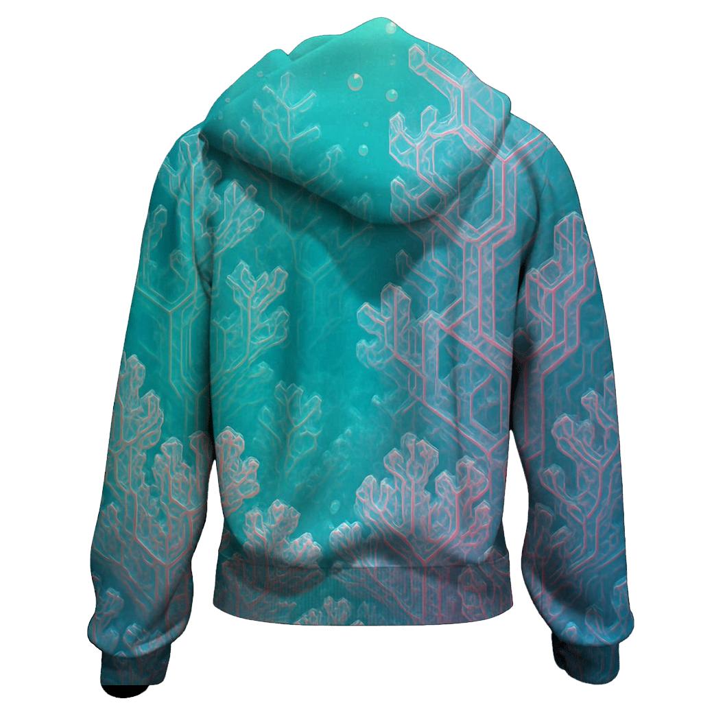 Iridescent Fractal Reef hoodies fashion