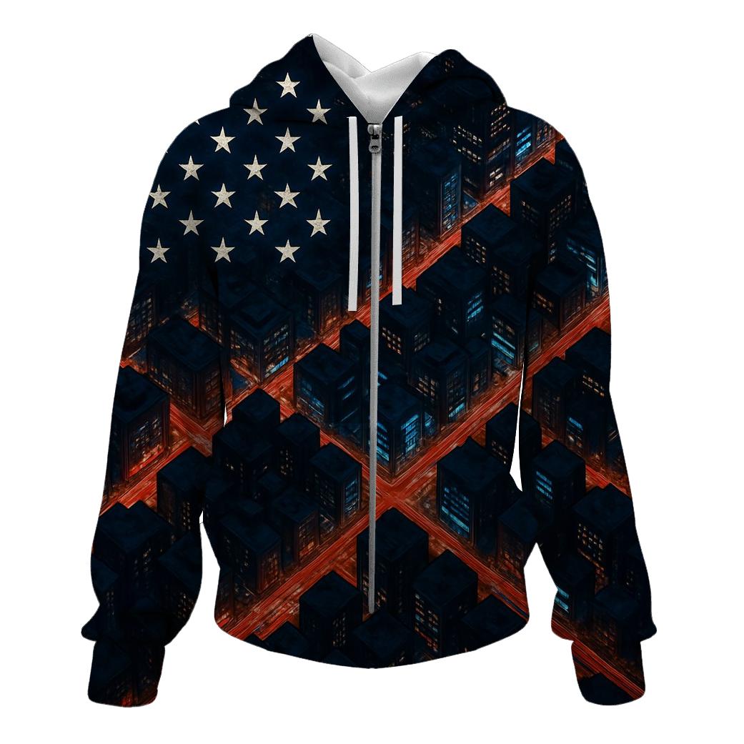Urban Steel Grid Flag lightweight hoodies