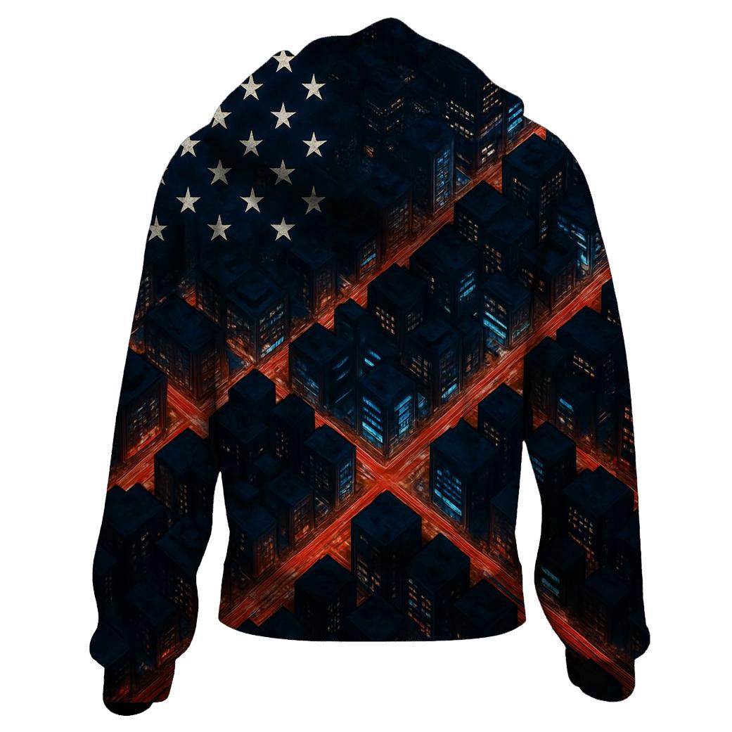 Urban Steel Grid Flag lightweight hoodies