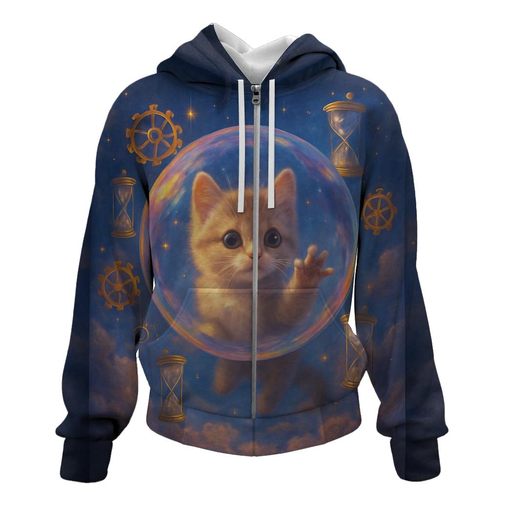 Time Bubble Kitten Voyage custom hoodies