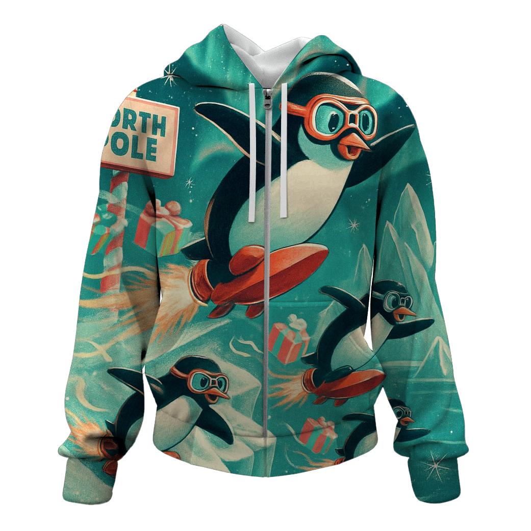 North Pole Penguin Delivery Squad custom hoodies