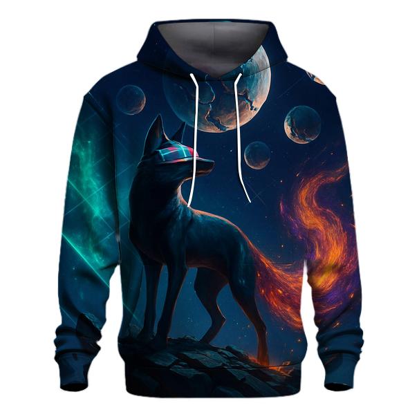 Chrononaut Fox Under Fractured Moons premium hoodies