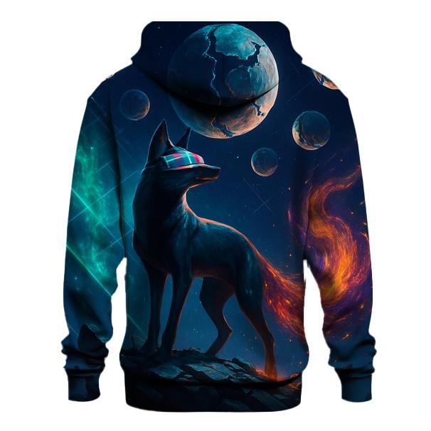 Chrononaut Fox Under Fractured Moons premium hoodies