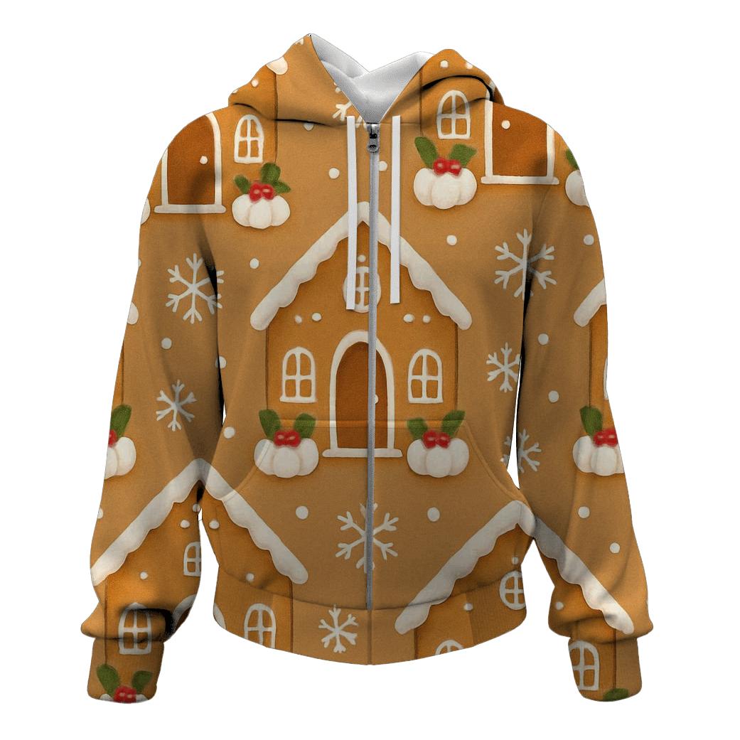Gingerbread Village With Pumpkin Doorsteps heavyweight hoodies