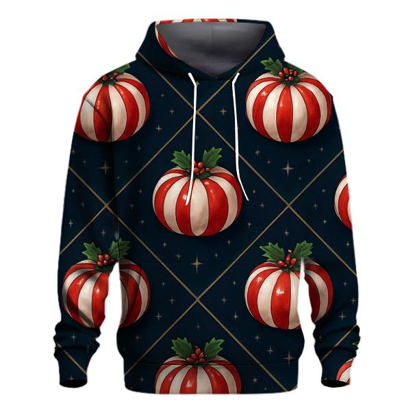 Candy Cane Pumpkin Lattice On Midnight Sky custom hoodies