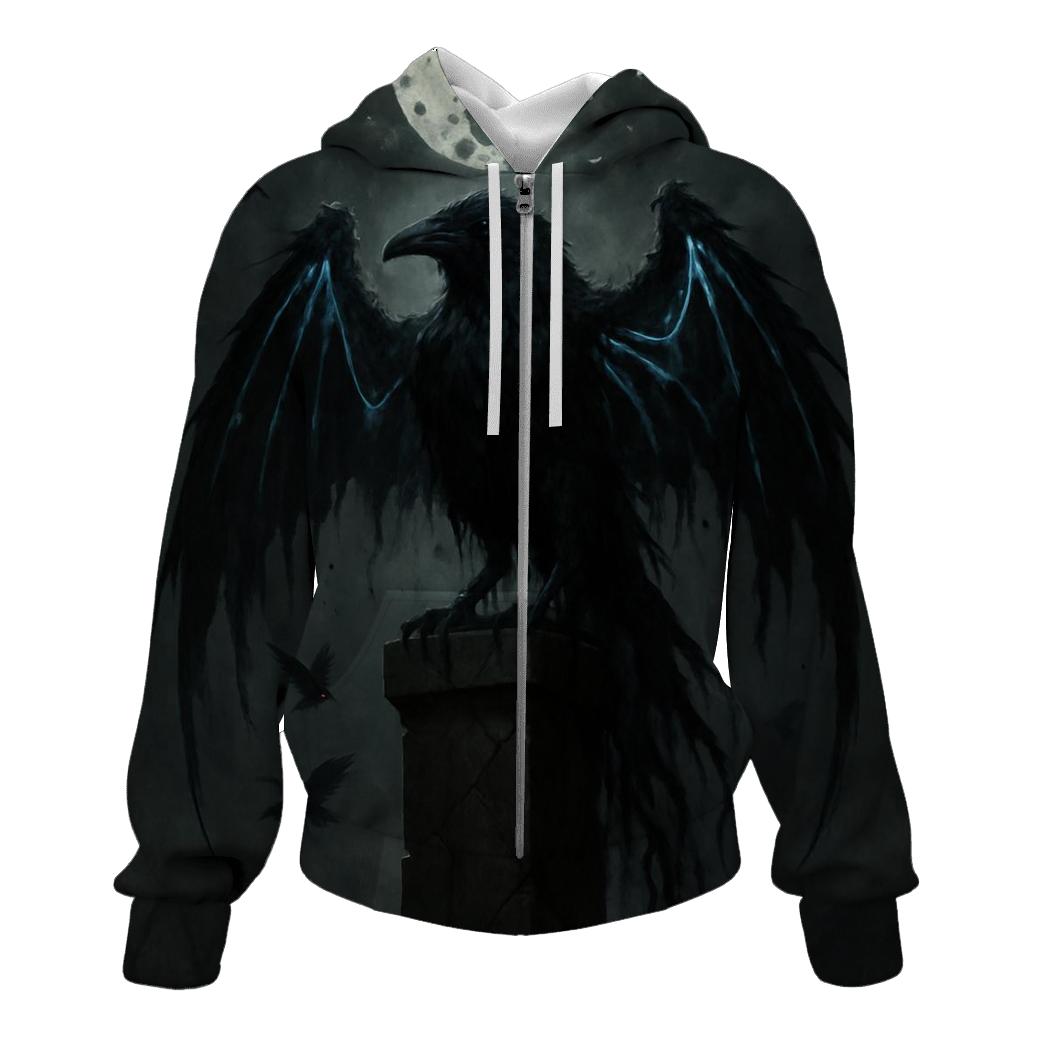 Raven Court Of The Shattered Moon zip-up hoodies