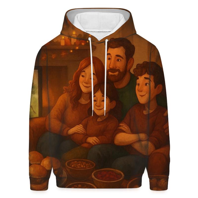 Cozy Couch Football And Feast embroidered hoodies