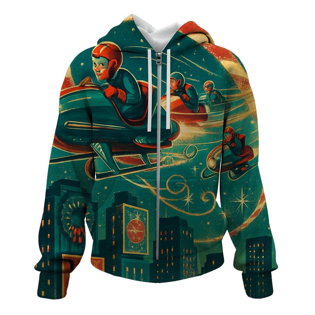 Retro Rocket Sleigh Speedway hoodie designs