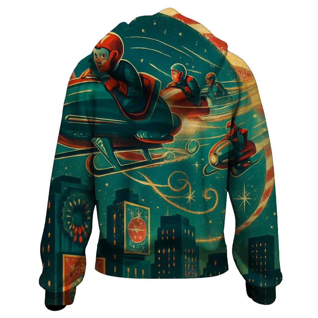Retro Rocket Sleigh Speedway hoodie designs