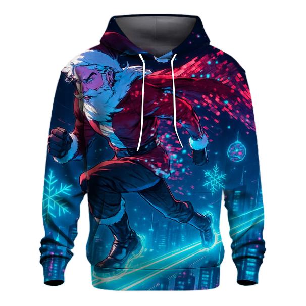 Cyber Sleigh Santa Hologram Run lightweight hoodies