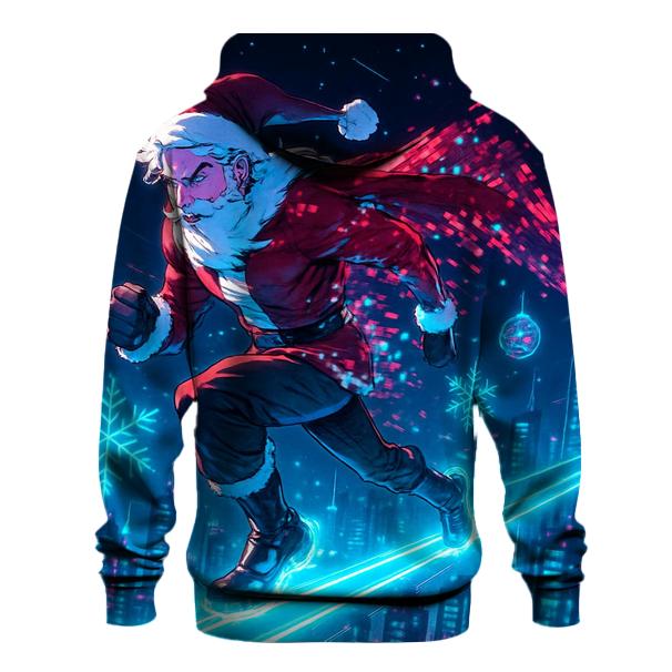 Cyber Sleigh Santa Hologram Run lightweight hoodies