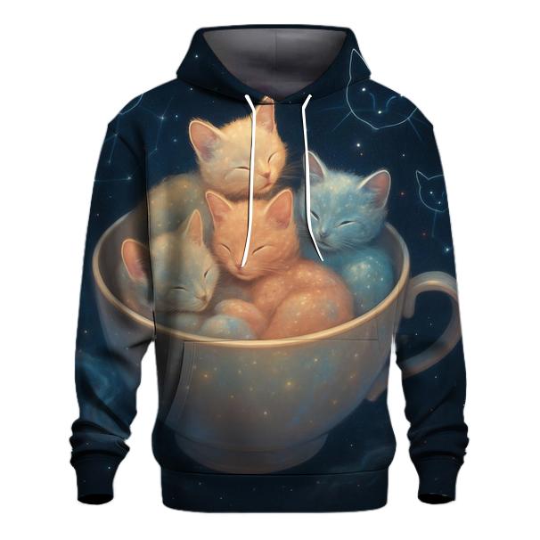 Celestial Teacup Constellation Cats printed hoodies