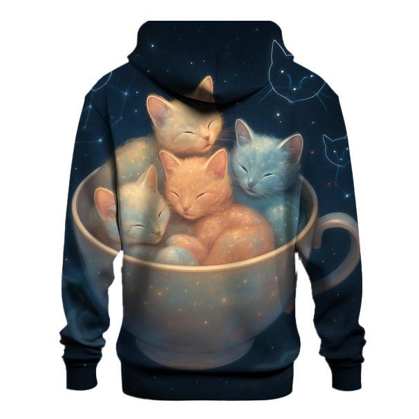 Celestial Teacup Constellation Cats printed hoodies
