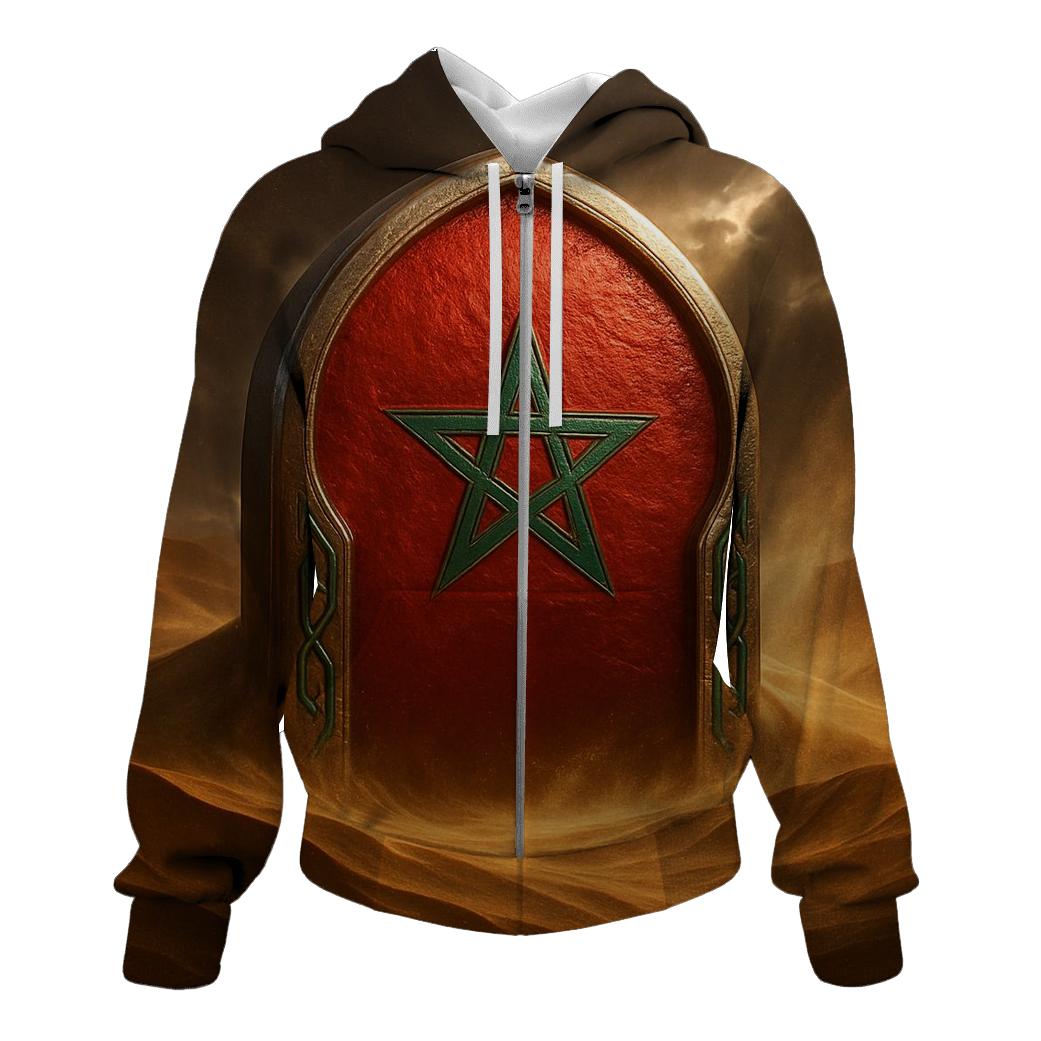 Moroccan Desert Gate Of Red And Green pullover hoodies