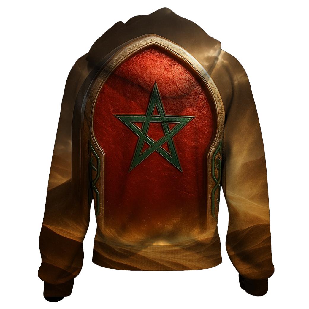 Moroccan Desert Gate Of Red And Green pullover hoodies