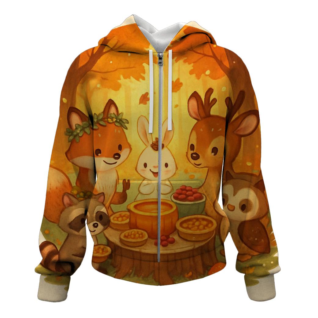 Woodland Friends Giving Feast hoodie trends
