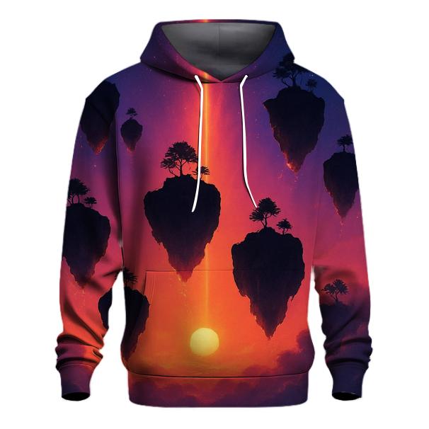 Floating Islands Of Ember Sky printed hoodies