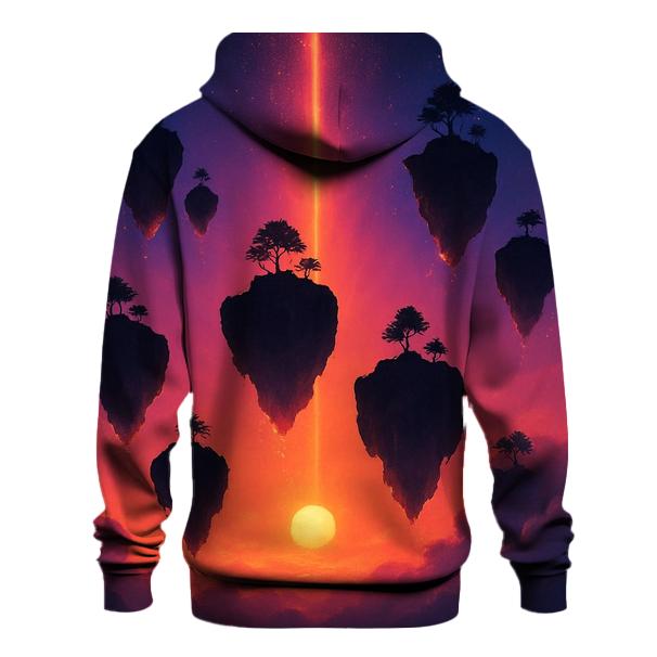 Floating Islands Of Ember Sky printed hoodies
