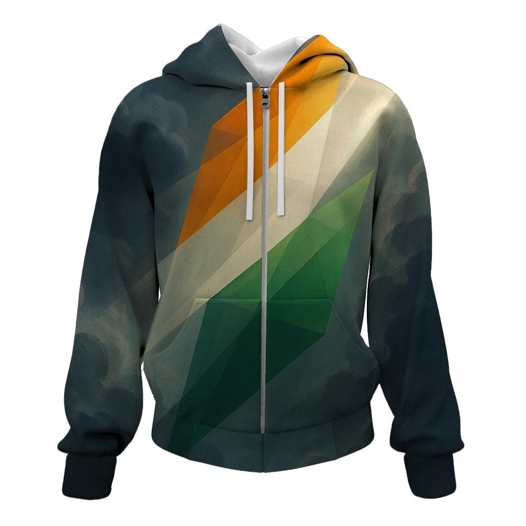 Indian Monsoon Sky Tricolor heavyweight hoodies
