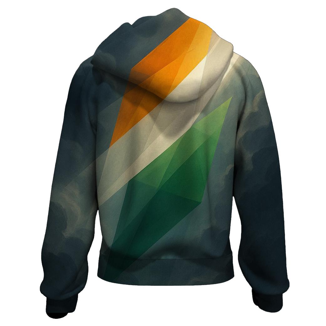 Indian Monsoon Sky Tricolor heavyweight hoodies