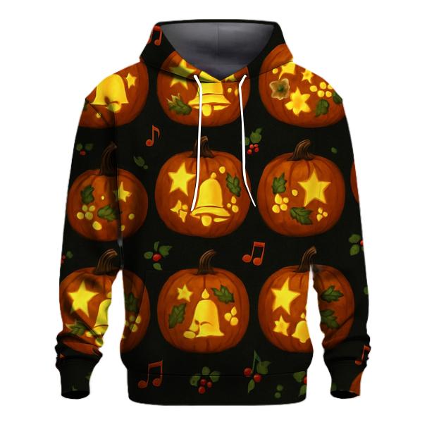 Christmas Carol Pumpkin Lantern Grid embroidered hoodies