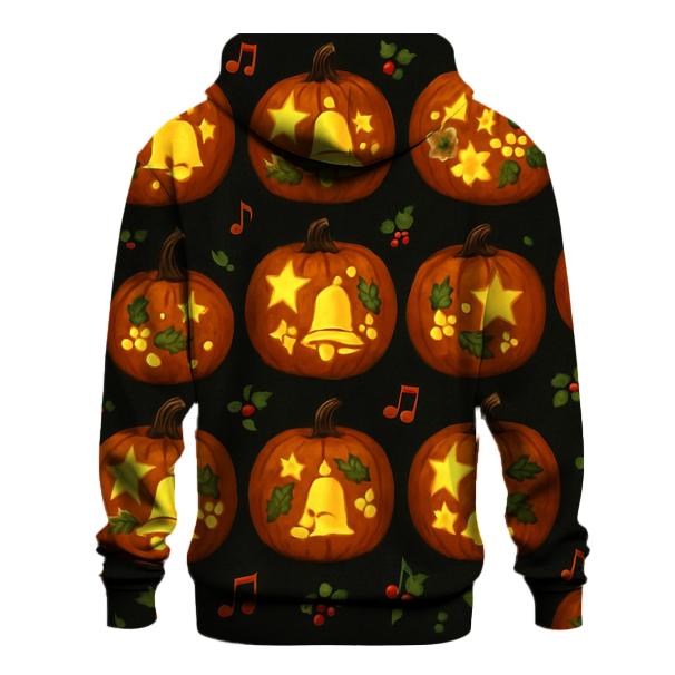 Christmas Carol Pumpkin Lantern Grid embroidered hoodies