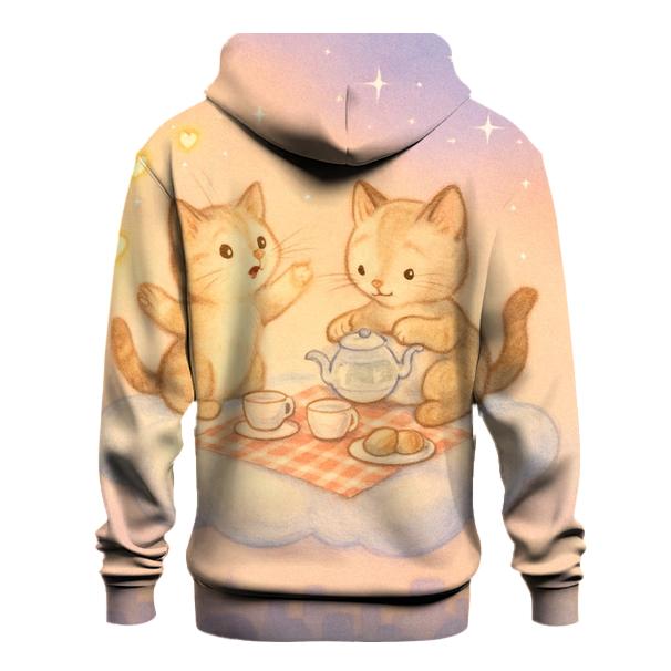 Marshmallow Cloud Picnic Cats premium hoodies