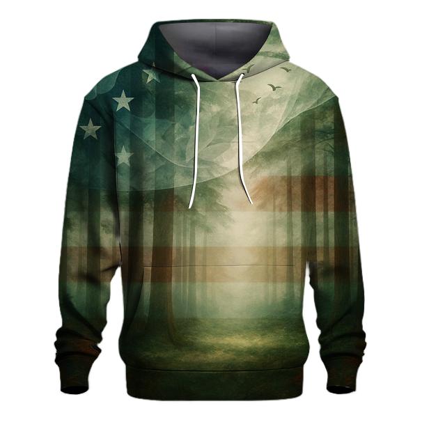 Forest Canopy Patriot Wind printed hoodies