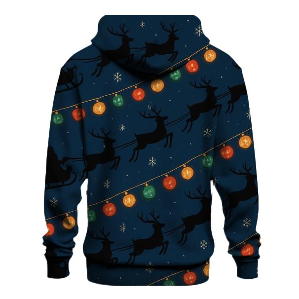 Midnight Sleigh Silhouette With Pumpkin Lights lightweight hoodies