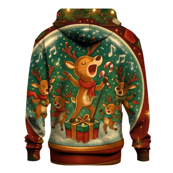 Reindeer Karaoke Snowglobe pullover hoodies