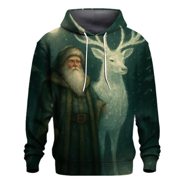 Forest Guardian Santa And Starlit Stag custom hoodies