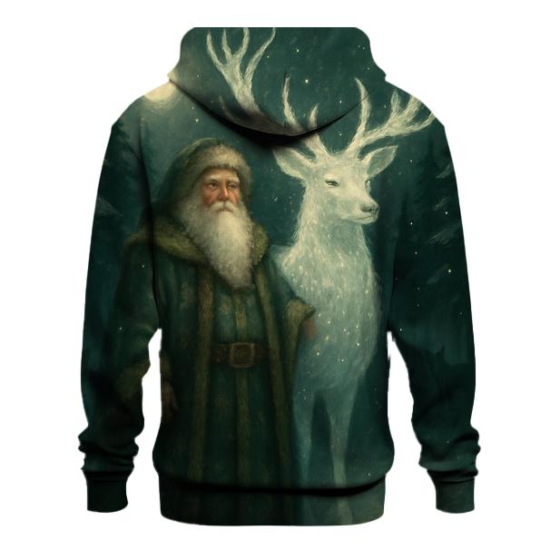 Forest Guardian Santa And Starlit Stag custom hoodies