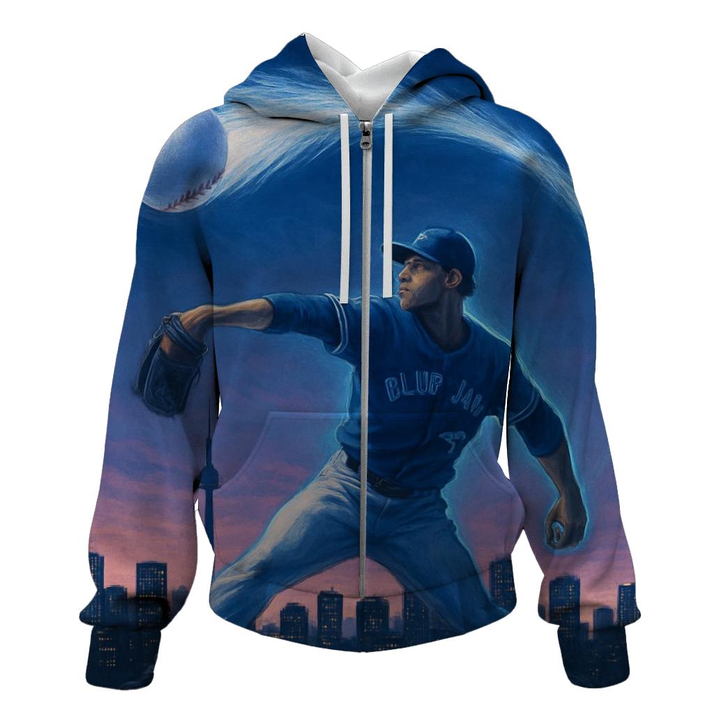 Skyline Curveball Arc Blue Jays Style pullover hoodies