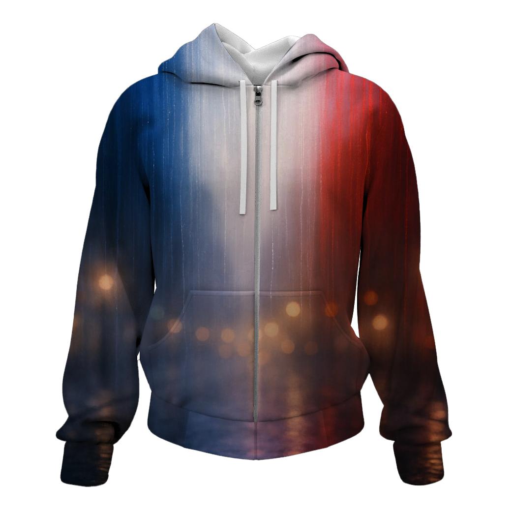 French Tricolor City Rain hoodie designs