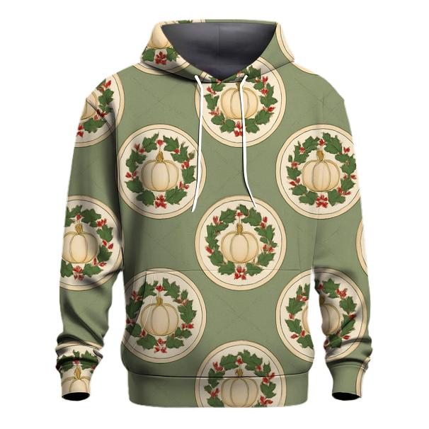 Holly Wreath Pumpkin Medallion Repeat hoodie styles