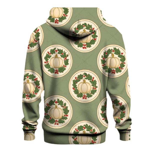 Holly Wreath Pumpkin Medallion Repeat hoodie styles
