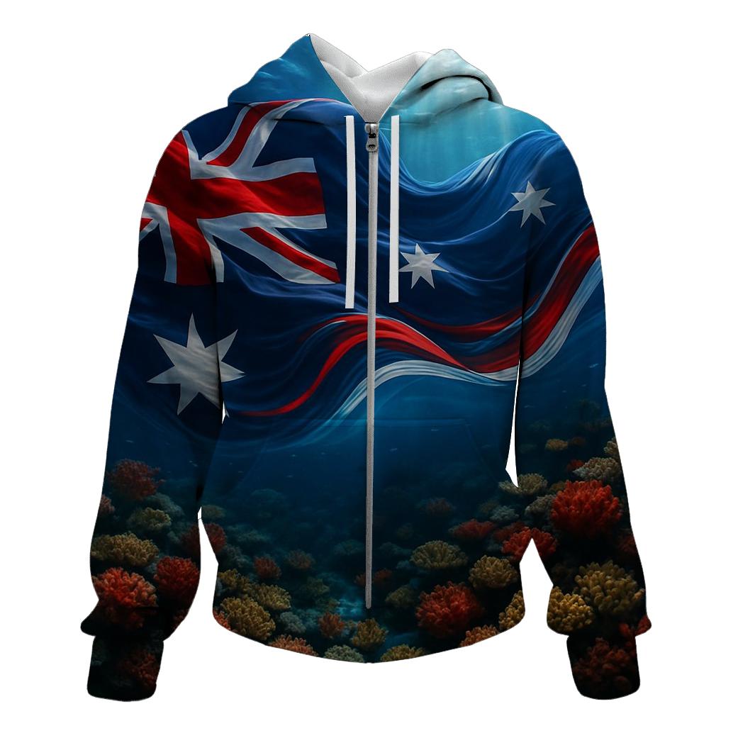 Australian Ocean Reef Flag Currents custom hoodies
