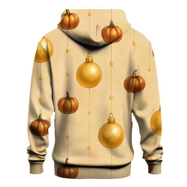 Falling Ornaments And Pumpkins On Champagne Glow custom hoodies