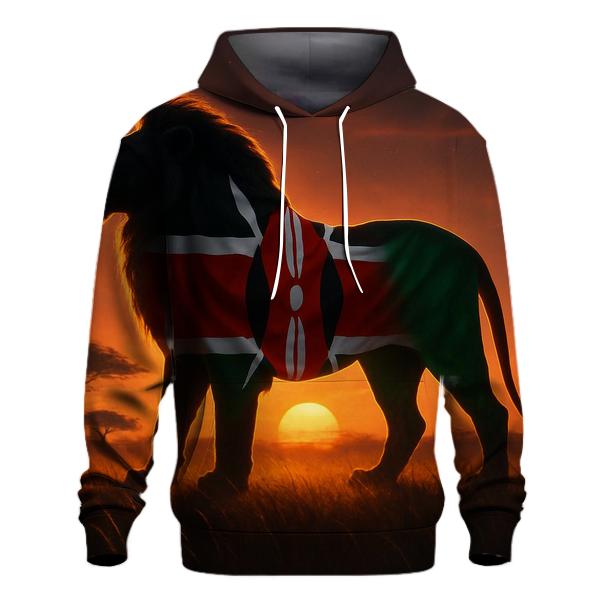 Kenyan Savannah Lion Flag Spirit hoodie designs