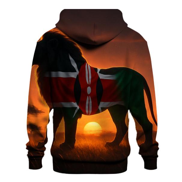 Kenyan Savannah Lion Flag Spirit hoodie designs