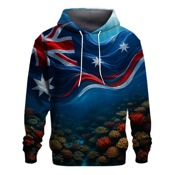 Australian Ocean Reef Flag Currents embroidered hoodies