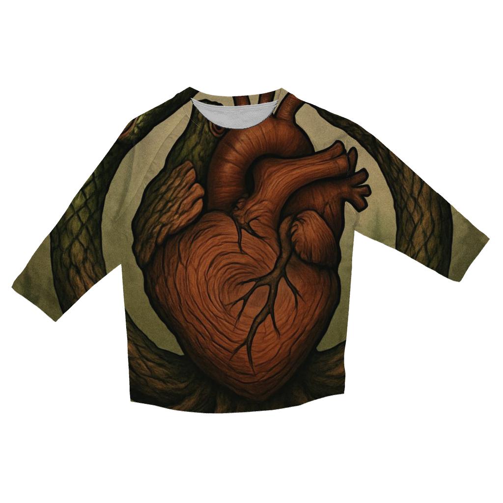 Forest Heart Rooted Ouroboros designer 3/4 sleeve blouses