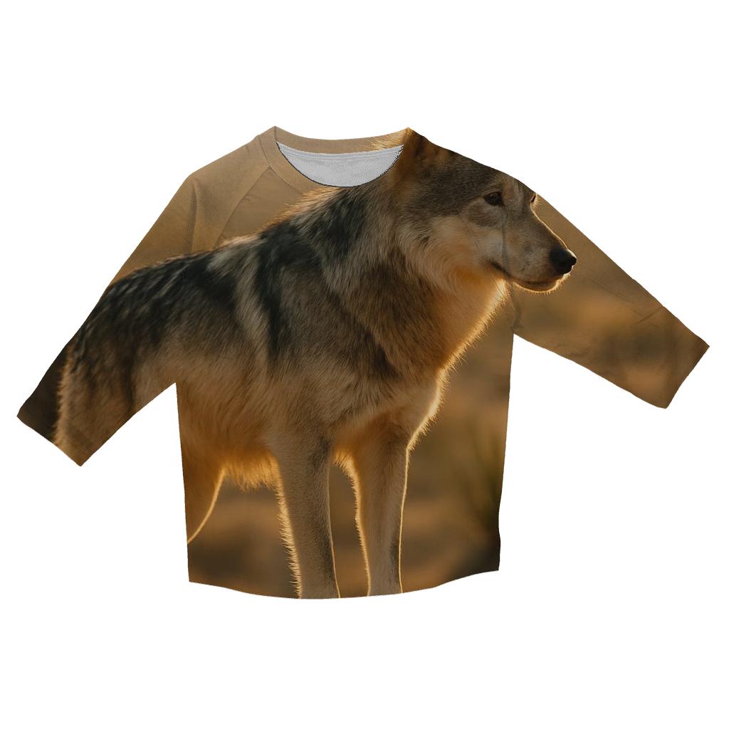 Mexican Wolf In Desert Golden Hour personalized 3/4 sleeve tees