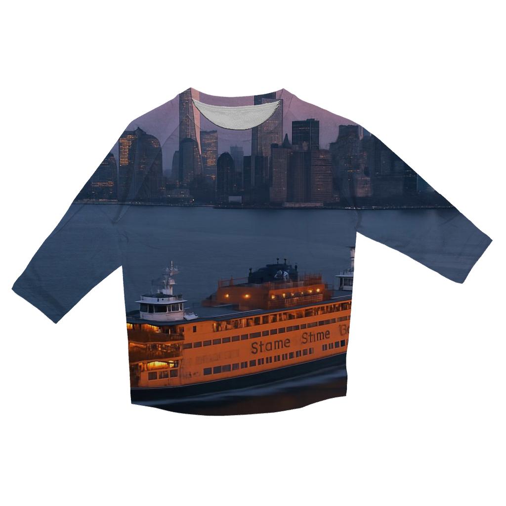 Harbor Commuter Ferry At Dawn fashion 3/4 sleeve shirts