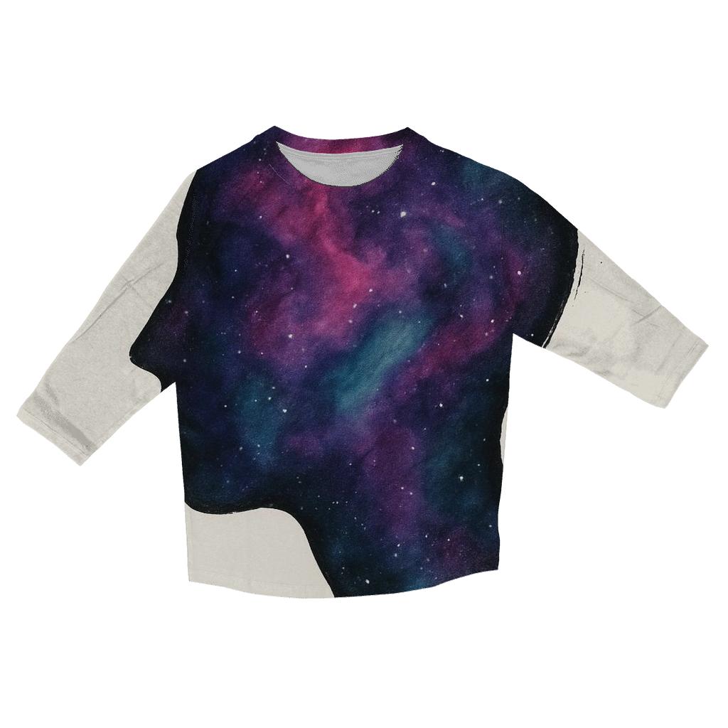 Nebula Ink Brush Portrait trendy 3/4 sleeve tops