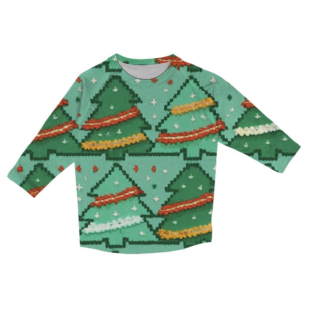 Tacky Tinsel Forest Bands Design designer 3/4 sleeve blouses