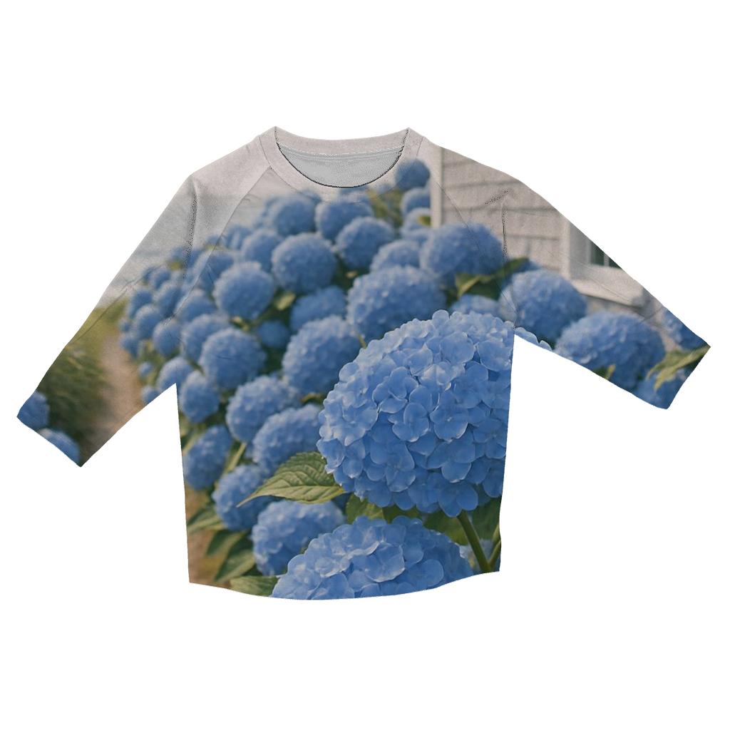 Hydrangeas Beside A Coastal Cottage designer 3/4 sleeve blouses