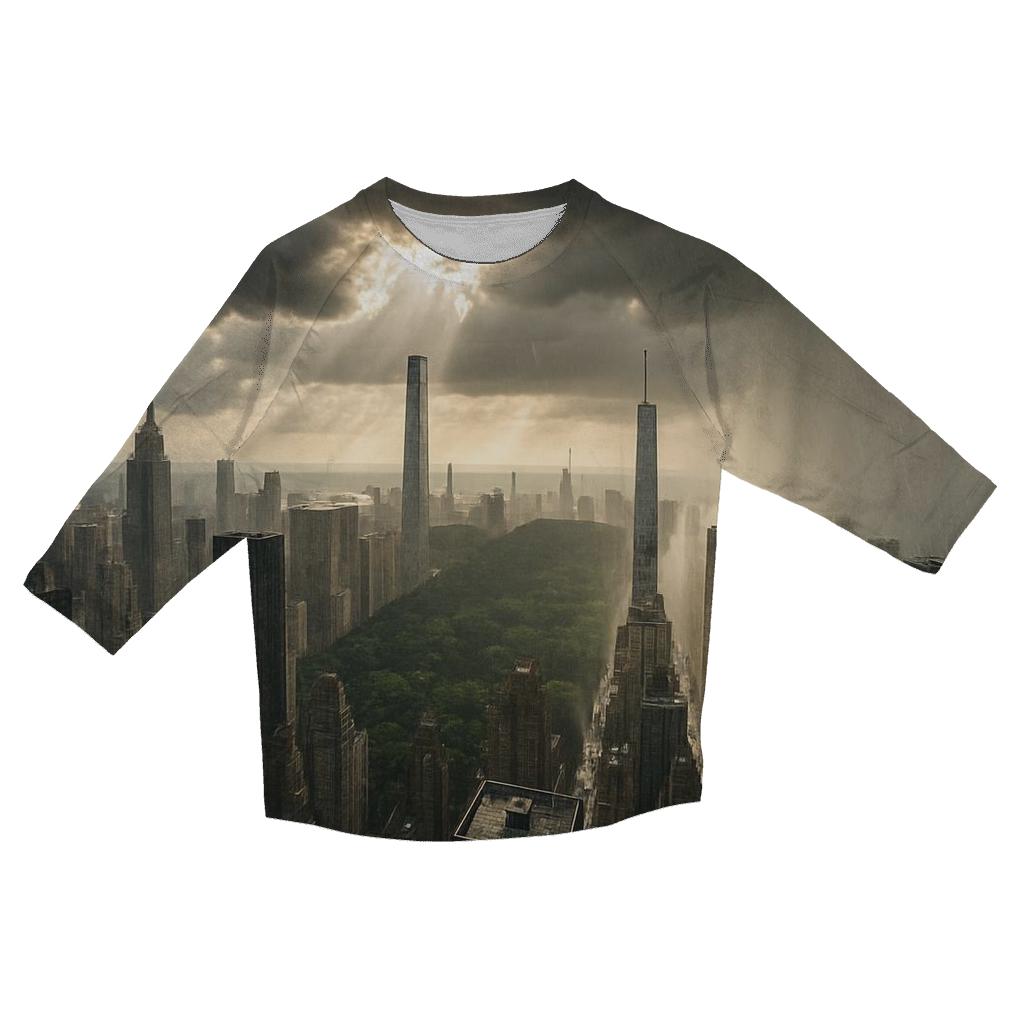 Aerial Rainstorm Over Midtown stylish quarter sleeve tops