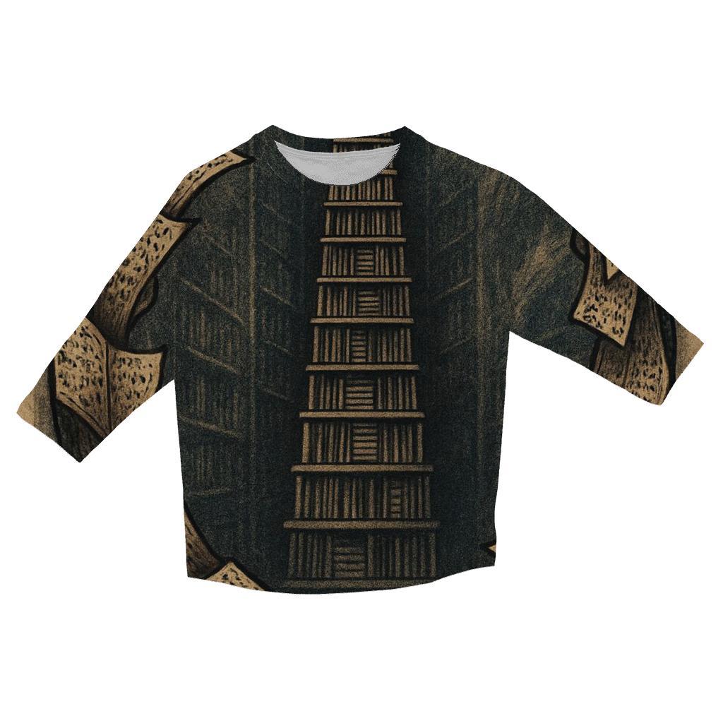 Library Of Endless Pages Ouroboros designer 3/4 sleeve blouses
