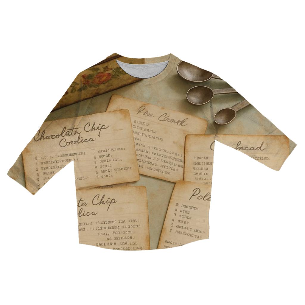 Retro Kitchen Recipe Card Collage stylish quarter sleeve tops